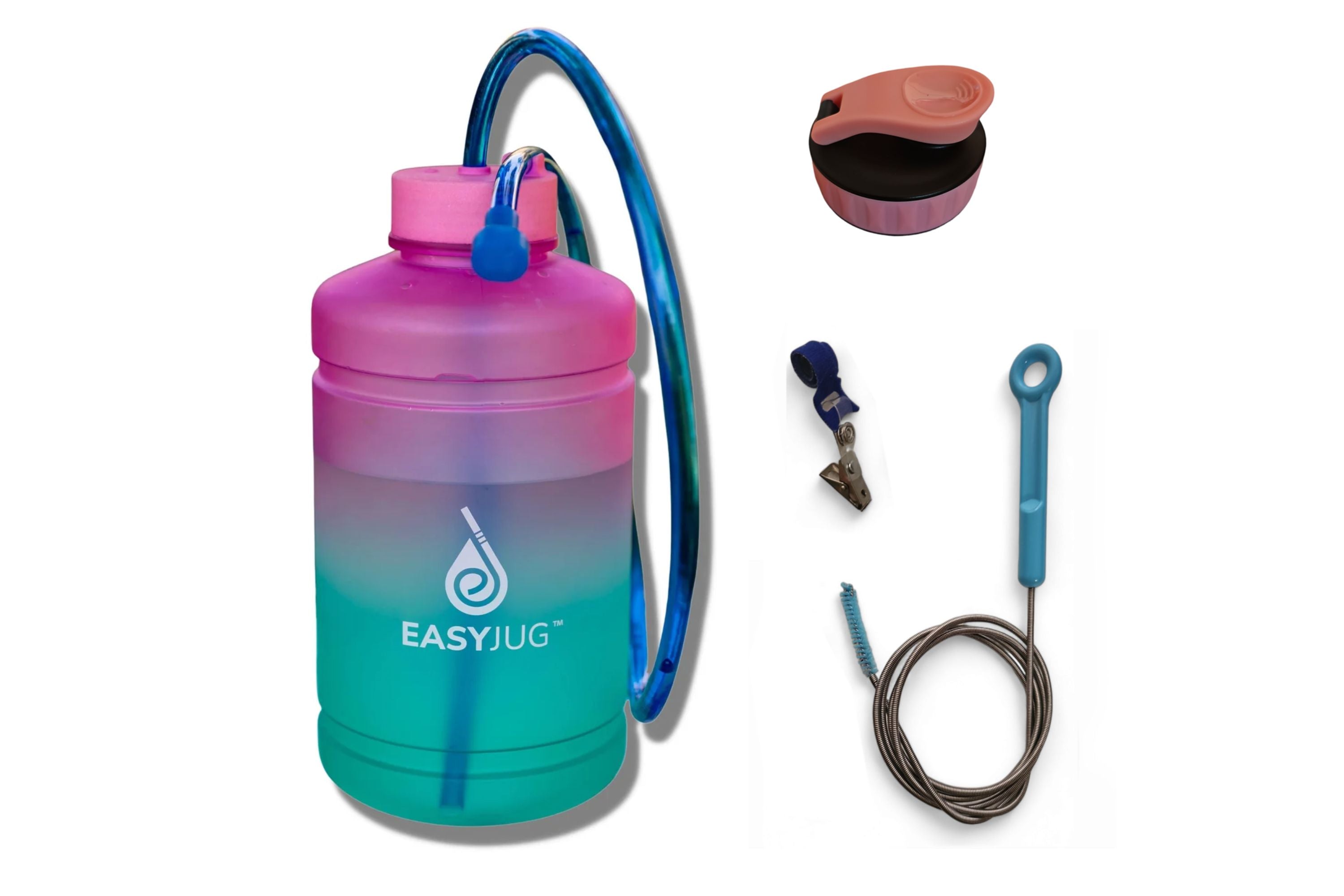 EasyJug Breastfeeding Water bottle bundle with clip, travel lid, and cleaning straw